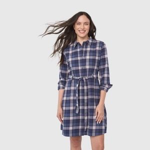 NEW Women’s Blue Flannel Shirt Dress, Impact Collection, United by Blue size S